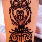 Фото рисунок совы хной мехенди - 04062017 - пример - 028 owl henna