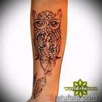 Фото рисунок совы хной мехенди - 04062017 - пример - 035 owl henna