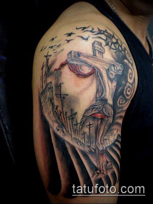 Фото тату Иисуса Христа — 07062017 — пример — 034 Photos tattoo of Jesus Christ
