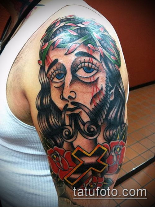 Фото тату Иисуса Христа — 07062017 — пример — 051 Photos tattoo of Jesus Christ