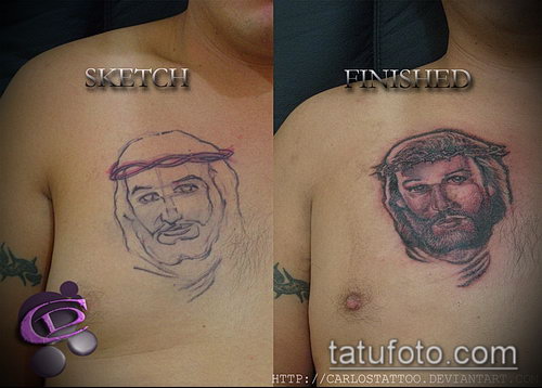 Фото тату Иисуса Христа — 07062017 — пример — 204 Photos tattoo of Jesus Christ
