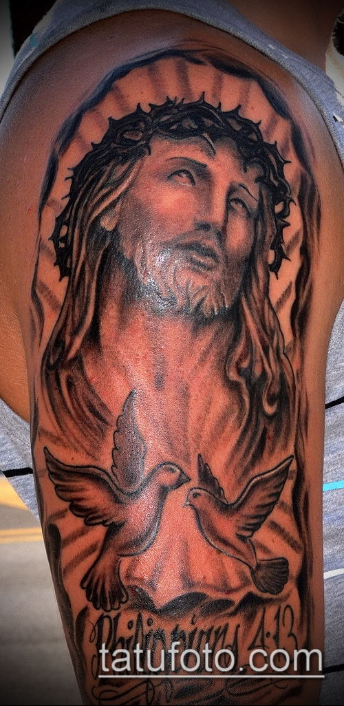 Фото тату Иисуса Христа — 07062017 — пример — 248 Photos tattoo of Jesus Christ