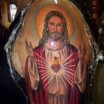 Фото тату Иисуса Христа №878 - эксклюзивный вариант рисунка, который удачно можно использовать для преобразования и нанесения как тату иисуса христа на боку