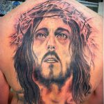 Фото тату Иисуса Христа №839 - интересный вариант рисунка, который удачно можно использовать для доработки и нанесения как тату иисуса христа в кресте
