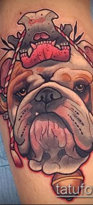 Фото тату бульдог — 03062017 — пример — 016 Bulldog tattoo