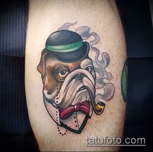 Фото тату бульдог - 03062017 - пример - 017 Bulldog tattoo