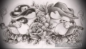 Фото тату бульдог - 03062017 - пример - 020 Bulldog tattoo