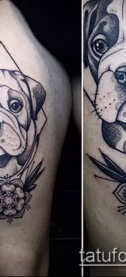 Фото тату бульдог — 03062017 — пример — 030 Bulldog tattoo