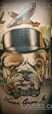 Фото тату бульдог — 03062017 — пример — 084 Bulldog tattoo