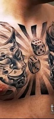 Фото тату в стиле Чикано — 05062017 — пример — 121 Tattoo in the style of Chicano.Chicano-style-tattoo-chest-guy-mask