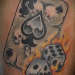 Фото тату игральные кости №485 - прикольный вариант рисунка, который успешно можно использовать для переработки и нанесения как тату игровые кости на руке