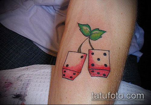 Фото тату игральные кости — 07062017 — пример — 191 Photos of tattoos with playing cards._191