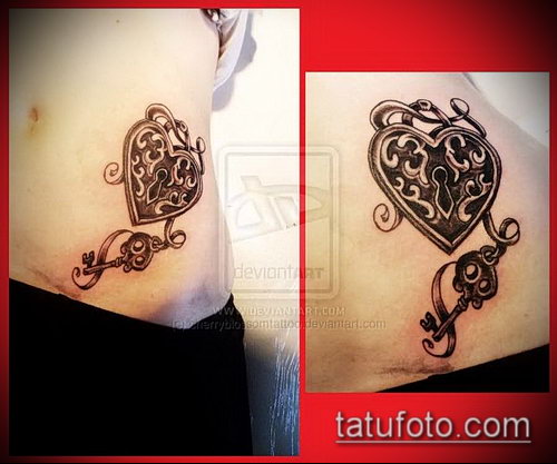 Фото тату ключ и замок — 07062017 — пример — 093 Photos tattoo key and lock.com_100