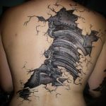 тату на спине №297 - крутой вариант рисунка, который легко можно использовать для переработки и нанесения как тату на спине цветы