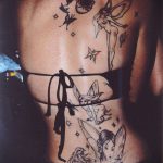 тату на спине №858 - классный вариант рисунка, который удачно можно использовать для доработки и нанесения как тату на спине цветы