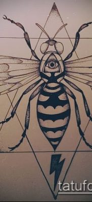 Фото тату оса насекомое — мехенди — 12062017 — пример — 004 Tatu wasp insect