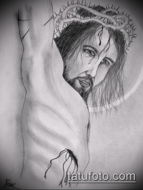 Эскиз для тату Иисуса Христа — 07062017 — пример — 008 SKETCHES tattoo of Jesus Christ