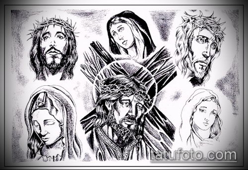 Эскиз для тату Иисуса Христа — 07062017 — пример — 009 SKETCHES tattoo of Jesus Christ