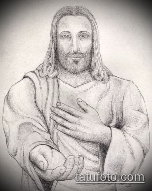 Эскиз для тату Иисуса Христа — 07062017 — пример — 010 SKETCHES tattoo of Jesus Christ._336