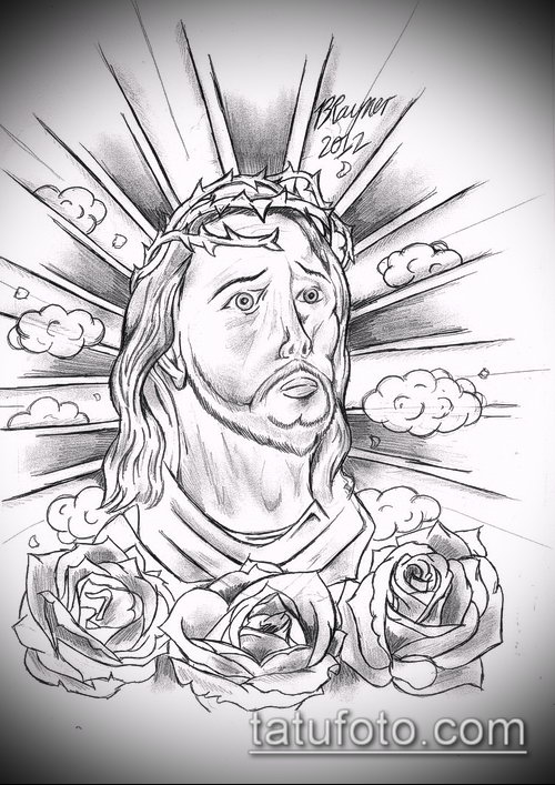 Эскиз для тату Иисуса Христа — 07062017 — пример — 013 SKETCHES tattoo of Jesus Christ
