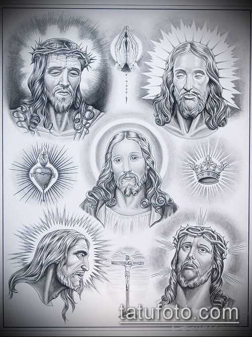 Эскиз для тату Иисуса Христа — 07062017 — пример — 015 SKETCHES tattoo of Jesus Christ