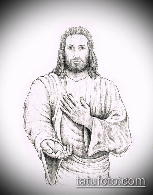 Эскиз для тату Иисуса Христа — 07062017 — пример — 020 SKETCHES tattoo of Jesus Christ