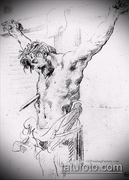 Эскиз для тату Иисуса Христа — 07062017 — пример — 027 SKETCHES tattoo of Jesus Christ