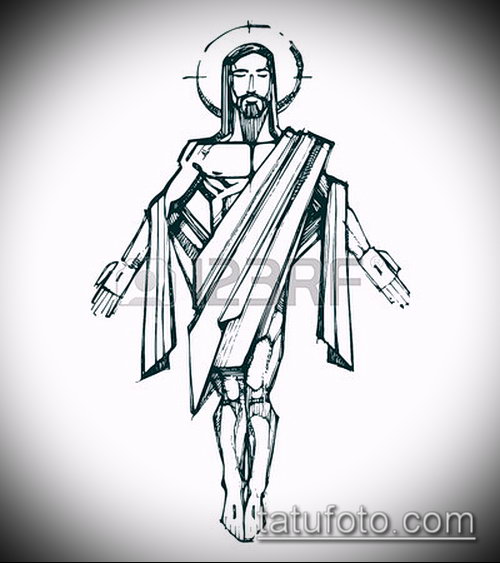 Эскиз для тату Иисуса Христа — 07062017 — пример — 030 SKETCHES tattoo of Jesus Christ._202