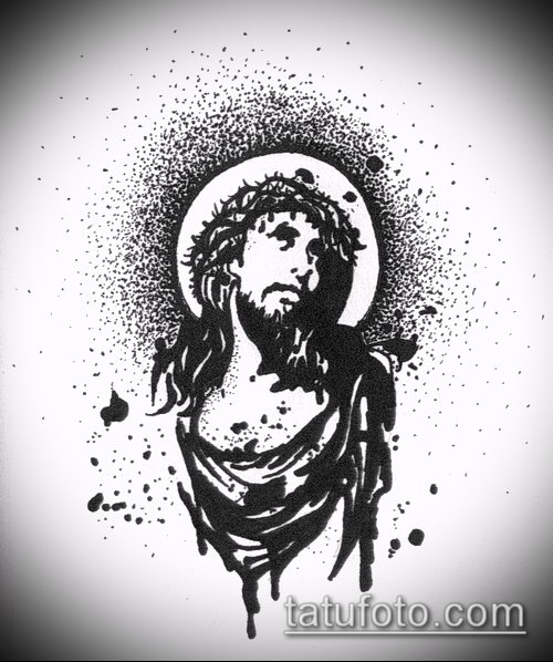 Эскиз для тату Иисуса Христа — 07062017 — пример — 036 SKETCHES tattoo of Jesus Christ