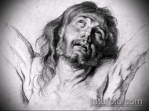 Эскиз для тату Иисуса Христа — 07062017 — пример — 038 SKETCHES tattoo of Jesus Christ