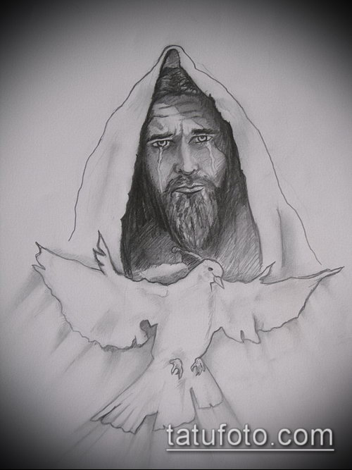 Эскиз для тату Иисуса Христа — 07062017 — пример — 040 SKETCHES tattoo of Jesus Christ