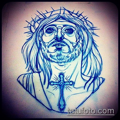 Эскиз для тату Иисуса Христа — 07062017 — пример — 043 SKETCHES tattoo of Jesus Christ