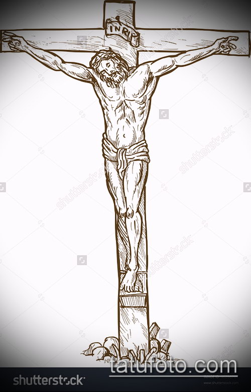 Эскиз для тату Иисуса Христа — 07062017 — пример — 048 SKETCHES tattoo of Jesus Christ._516