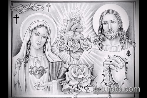 Эскиз для тату Иисуса Христа — 07062017 — пример — 050 SKETCHES tattoo of Jesus Christ