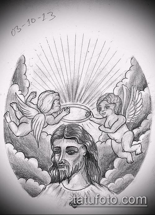 Эскиз для тату Иисуса Христа — 07062017 — пример — 054 SKETCHES tattoo of Jesus Christ