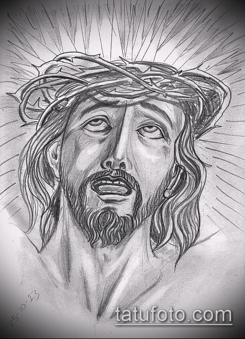Эскиз для тату Иисуса Христа — 07062017 — пример — 055 SKETCHES tattoo of Jesus Christ