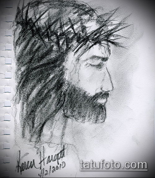 Эскиз для тату Иисуса Христа — 07062017 — пример — 058 SKETCHES tattoo of Jesus Christ