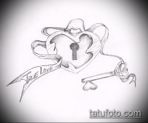 Эскиз для татуировки ключ и замок — 07062017 — пример — 004 tattoo key and lock._19