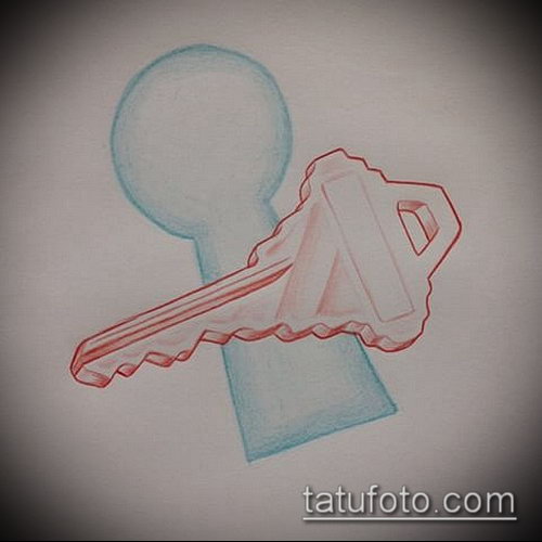 Эскиз для татуировки ключ и замок — 07062017 — пример — 013 tattoo key and lock