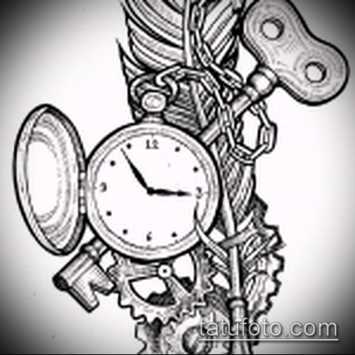 Эскиз для татуировки ключ и замок — 07062017 — пример — 021 tattoo key and lock