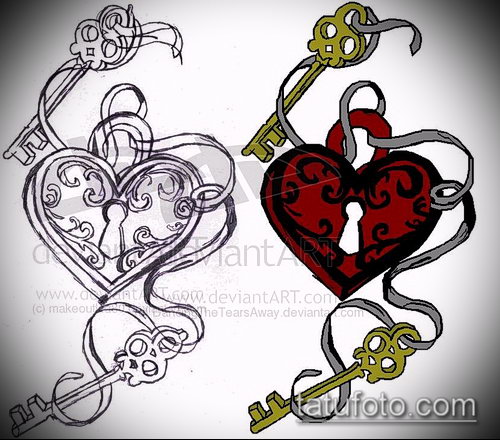 Эскиз для татуировки ключ и замок — 07062017 — пример — 026 tattoo key and lock._76