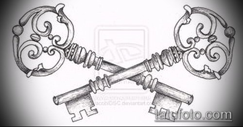 Эскиз для татуировки ключ и замок — 07062017 — пример — 037 tattoo key and lock