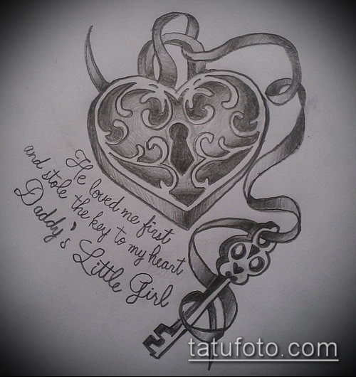 Эскиз для татуировки ключ и замок — 07062017 — пример — 040 tattoo key and lock._114