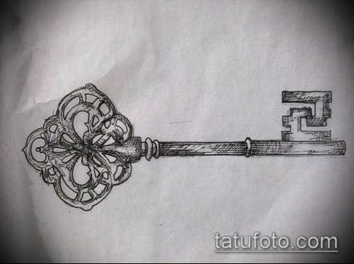 Эскиз для татуировки ключ и замок — 07062017 — пример — 048 tattoo key and lock