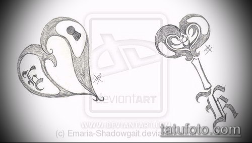 Эскиз для татуировки ключ и замок — 07062017 — пример — 050 tattoo key and lock.com_31