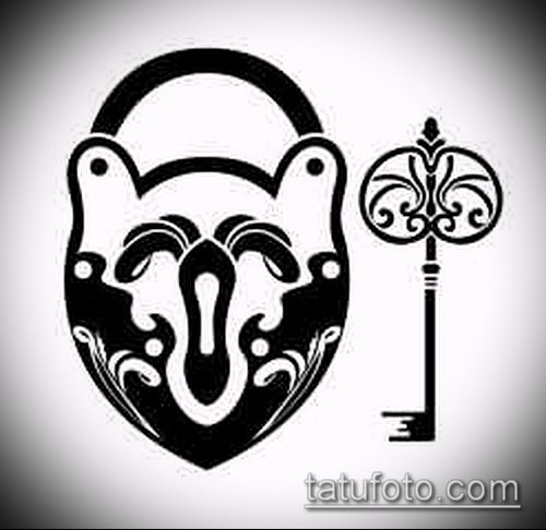 Эскиз для татуировки ключ и замок — 07062017 — пример — 059 tattoo key and lock.com_365