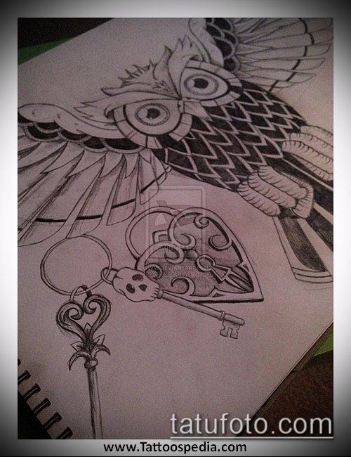 Эскиз для татуировки ключ и замок — 07062017 — пример — 060 tattoo key and lock._269