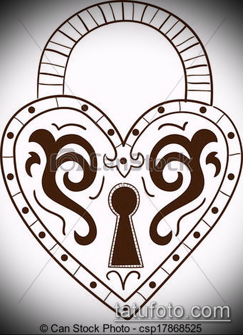 Эскиз для татуировки ключ и замок — 07062017 — пример — 065 tattoo key and lock