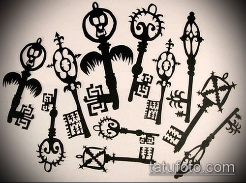 Эскиз для татуировки ключ и замок — 07062017 — пример — 067 tattoo key and lock