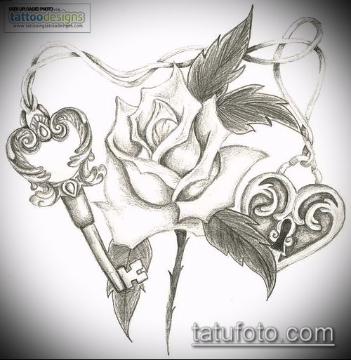 Эскиз для татуировки ключ и замок — 07062017 — пример — 071 tattoo key and lock.com_8